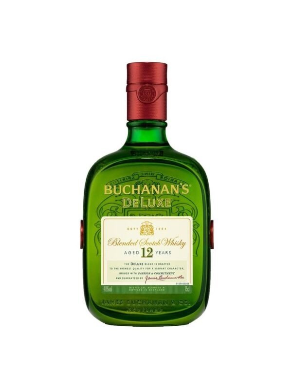 Buchanan's, Deluxe 1L, Whisky Escocés, Añejo 12 Años, Suave y Refrescante, Notas Naranja y Chocolate